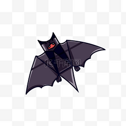 黑色的蝙蝠风筝插画