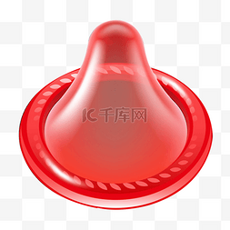一次性用品图片_红色反光的避孕套卡通