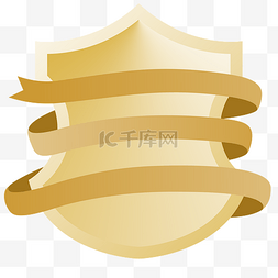 金色绸带围绕盾牌