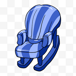 洁净手绘图片_手绘蓝色的摇椅插画