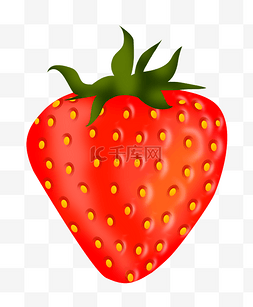 红色手绘草莓图片_好吃的草莓手绘插画