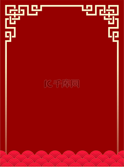 文字中国风装饰图片_红色中国风长方形标题框文字框
