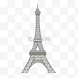 手绘旅游胜地图片_灰色的巴黎铁塔建筑