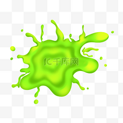 溅起插画图片_溅起的绿色液体插画