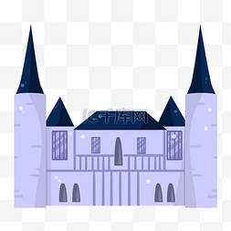立体创意插画城堡图片_蓝色的城堡装饰插画