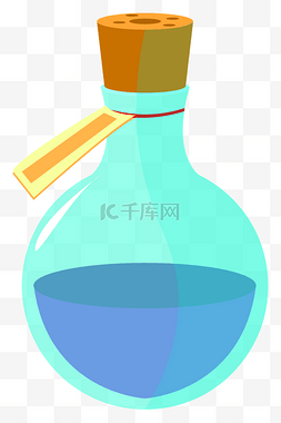 蓝色药水图片_2.5D药水药瓶插画
