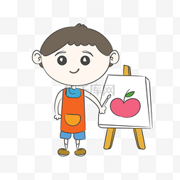 兴趣手绘图片_卡通手绘学习画图小男孩