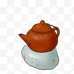 茶具紫砂壶石头