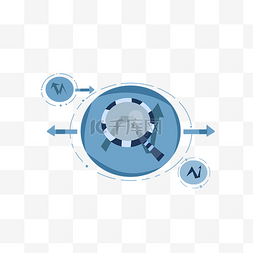 蓝色箭头科技图片_圆环数据分析