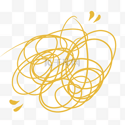 手绘金线条图片_金色线团矢量图