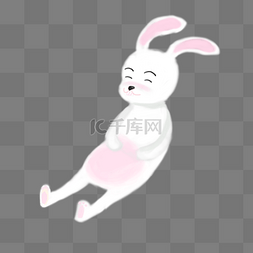 中秋圆月素描图片_拿着粉色月饼的兔子免扣图