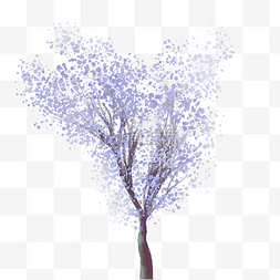 浪漫紫色水彩树免费下载