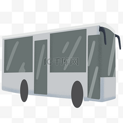 手绘灰色公交车
