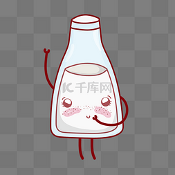 可爱牛奶瓶图片_手绘可爱的牛奶矢量素材