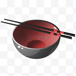 筷子红色图片_卡通手绘矢量碗筷