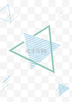 蓝色几何抽象三角形线条