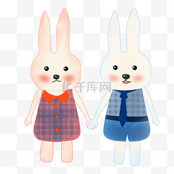 手绘动物兔子插画