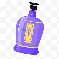 手绘紫色瓶子插画