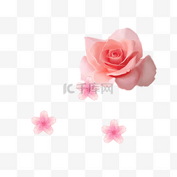 粉色玫瑰花瓣手绘图片_手绘花瓣通用词免扣图
