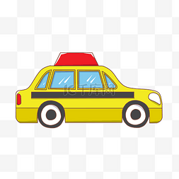 黄色出租车插画图片_黄色的出租车手绘插画
