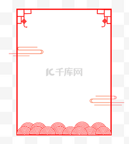 中风祥云图片_中国风传统方形圈环底纹祥云边框