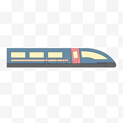 动车侧车框架图片_卡通蓝色行驶的高铁火车免抠