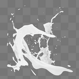 白色流动图片_喷溅的白色牛奶元素