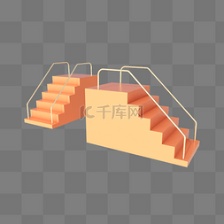 电商阶梯图片_C4D立体装饰台阶柔色阶梯