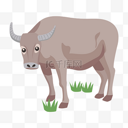 棕色的牛图片_手绘棕色的春牛