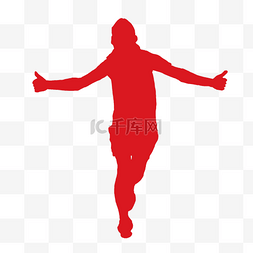 跑步健康运动图片_红色扁平马拉松男人