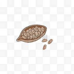 可可豆研磨图片_手绘可可豆咖啡豆小清新