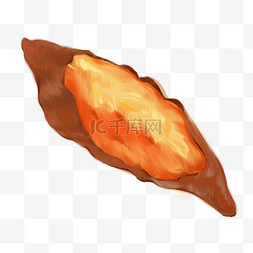 卖烤红薯图片_手绘烤红薯食品插画