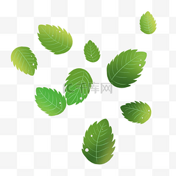 绿色植物漂浮树叶元素