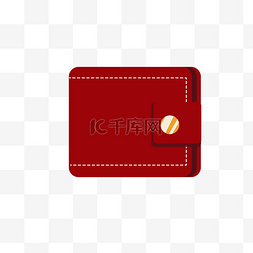 钱包手绘图片_枣红色钱包卡包卡通元素