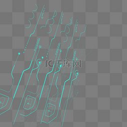 蓝色商务科技电路图元素