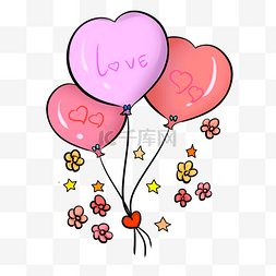 粉红气球爱心图片_彩色爱心气球