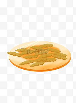 彩绘一盘毛豆食品插画设计