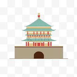 地标性建筑钟楼插画