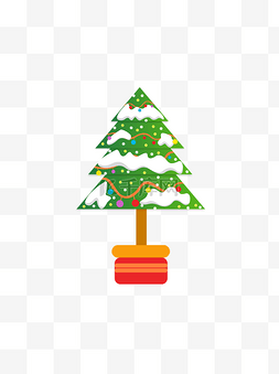 圣诞节日雪树图片_圣诞节雪树元素之卡通可爱圣诞树