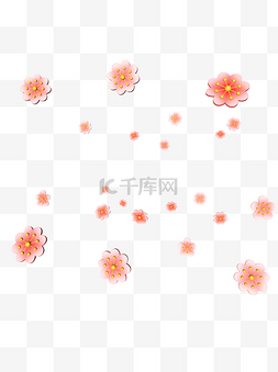 3D飘落花瓣粉色花朵漂浮花瓣C4D花