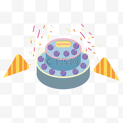 刀切图片_蓝色的生日蛋糕