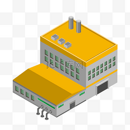楼房图片_2.5D风格工厂生产元素
