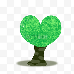 绿色情人节绿色爱心树免下载