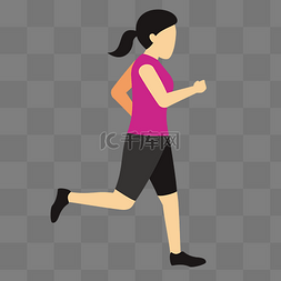 跑步卡通女人图片_跑步的女人矢量素材