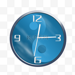 蓝色的时钟的插画