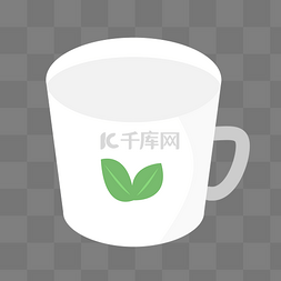 杯子卡通绿色图片_卡通白色泡茶杯子