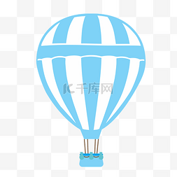 气球插画插画图片_卡通蓝色热气球漂浮插画