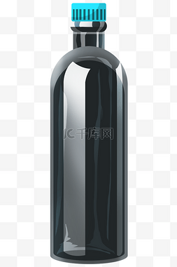 黑色的盖子图片_黑色的玻璃瓶子插画