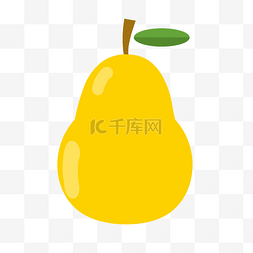 水果植物线稿图片_黄色手绘线稿梨子元素
