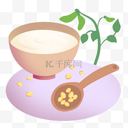 粮食手绘图片_粮食黄豆豆浆插画